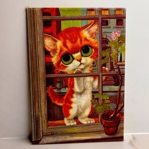 Wall Art Home Decor - Wide Eyed Orange Kitten
